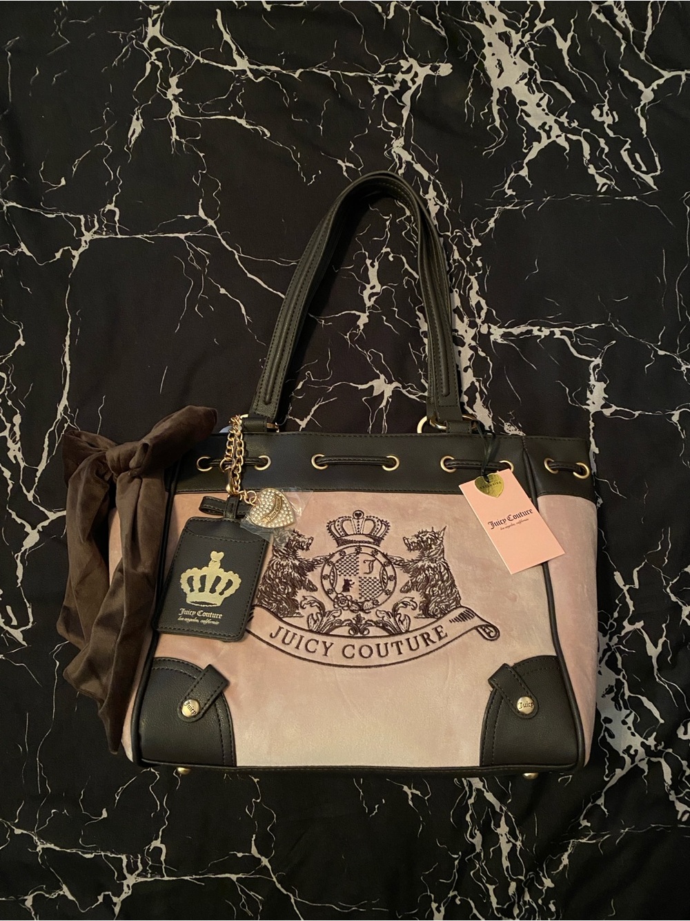 NWT 👑 Juicy Couture Daydreamer Dusty Blush Scottie Tote Bag